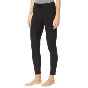 Soft & Cozy Women's Pull-on Fleece Leggings with Side Stripe Black Large Size